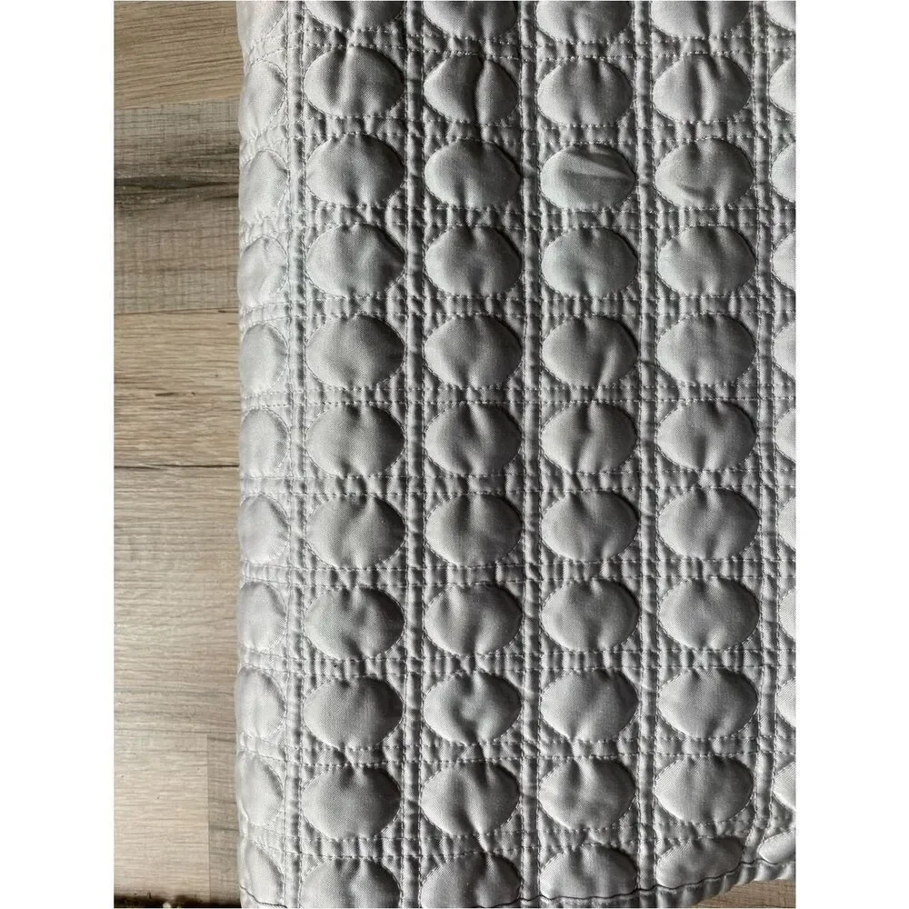 Hudson Park Collection Quilted Bed Coverlet in Silver Gray